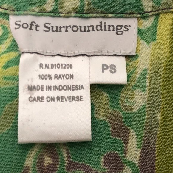 Soft Surroundings Purple, Green and Blue Batik Paisley Design Topper Size PS - Picture 8 of 10